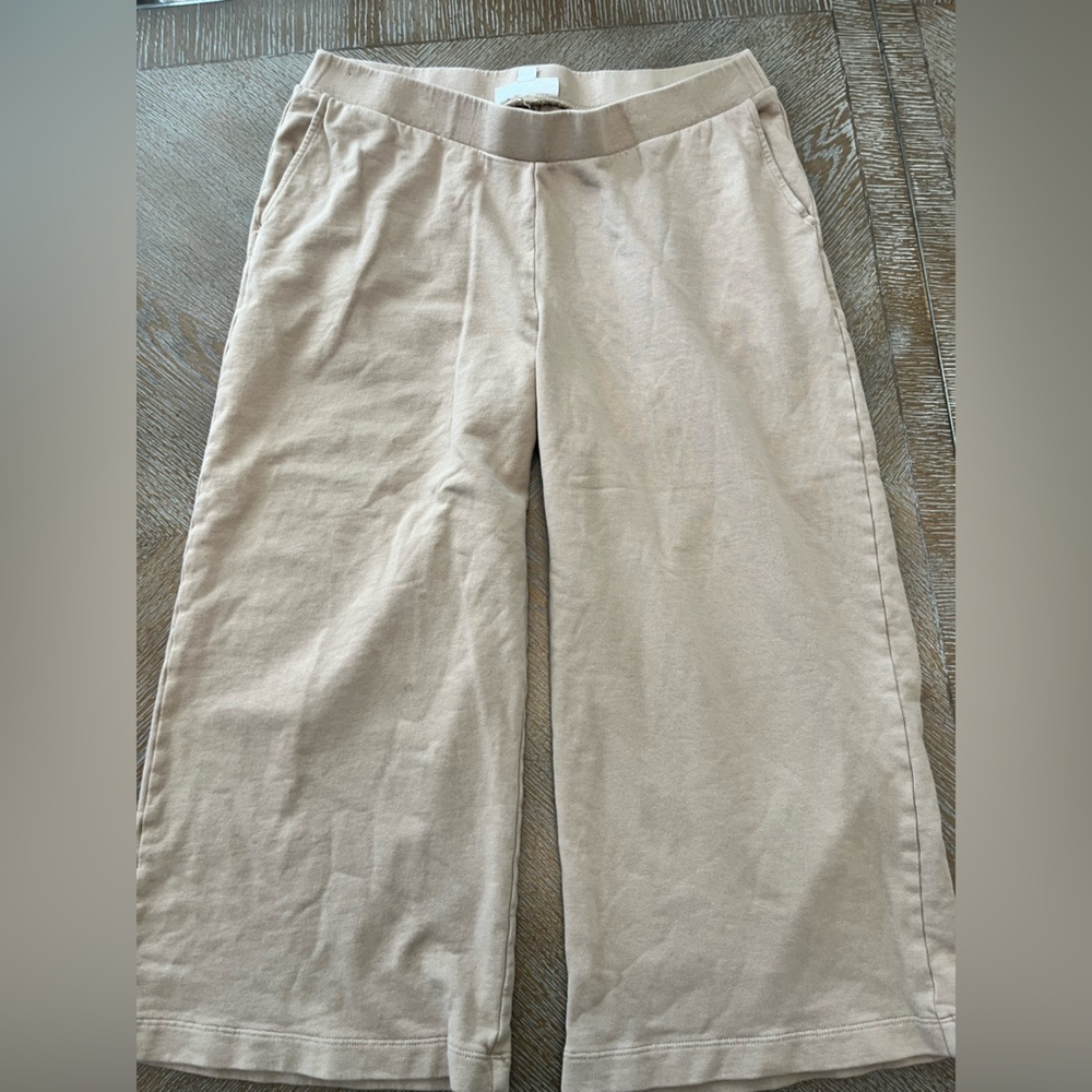 J. Jill Pure Jill Beige cropped pants MedPet Waist 34” Inseam 22” Wide Leg